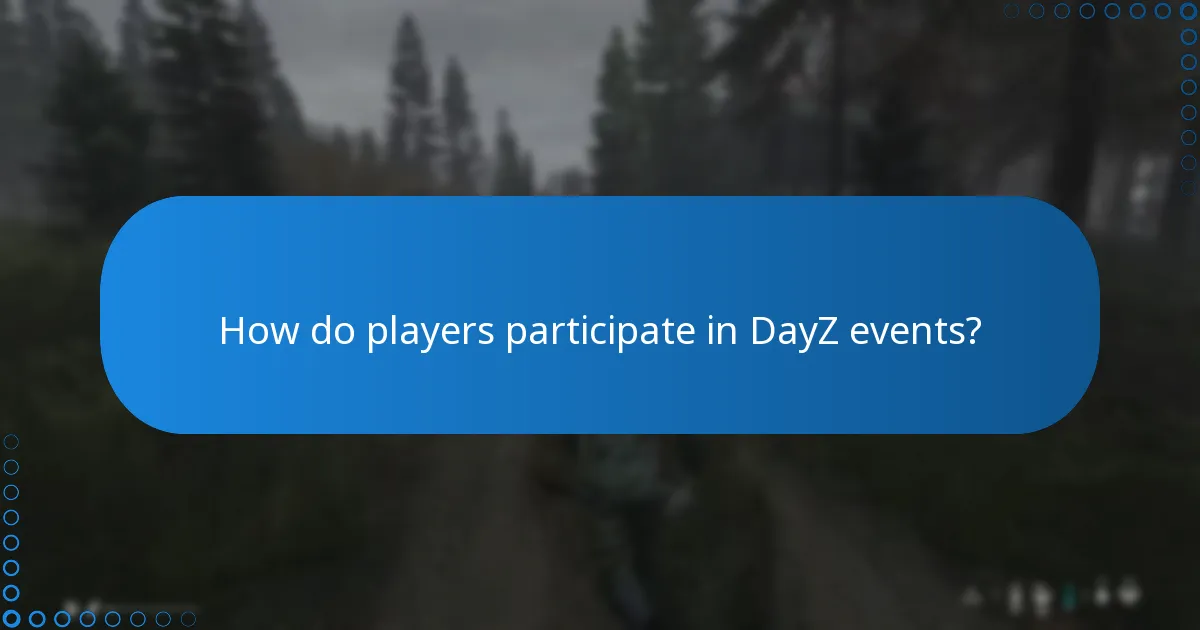 How do players participate in DayZ events?