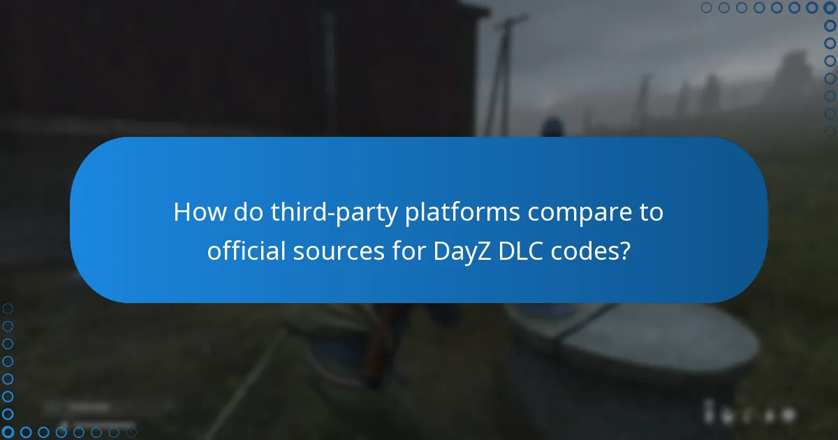 How do third-party platforms compare to official sources for DayZ DLC codes?
