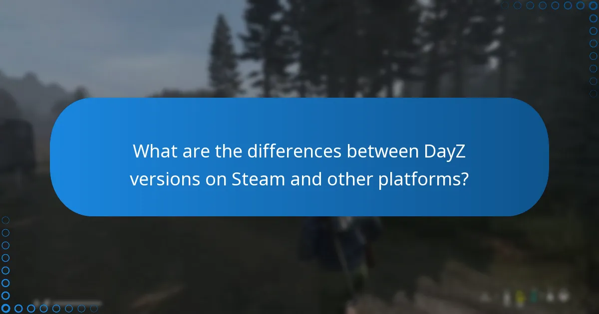 What are the differences between DayZ versions on Steam and other platforms?