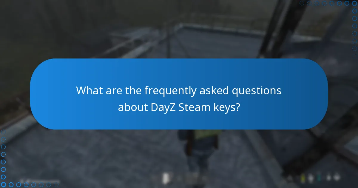 What are the frequently asked questions about DayZ Steam keys?