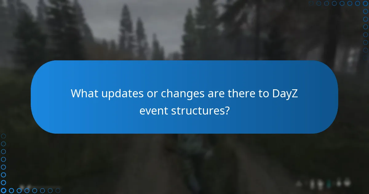 What updates or changes are there to DayZ event structures?